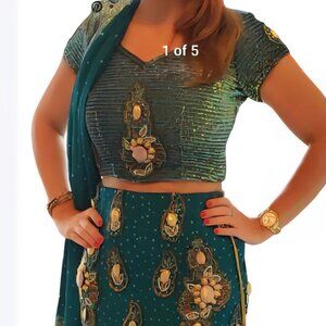 Hand Beaded Choli/Lehnga- Size XS
